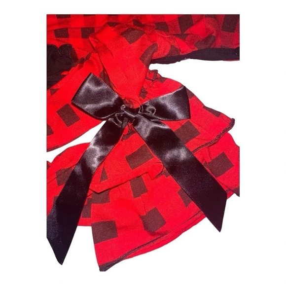 Baby Girls Buffalo Plaid Long Sleeved Romper, Size 12m - Picture 2 of 6